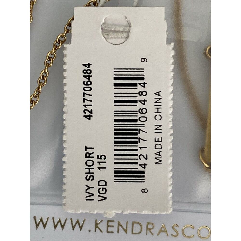 Kendra Scott IVY Short Necklace Gold White Ivory Pearl Stones VGD 115 NEW - Picture 6 of 7